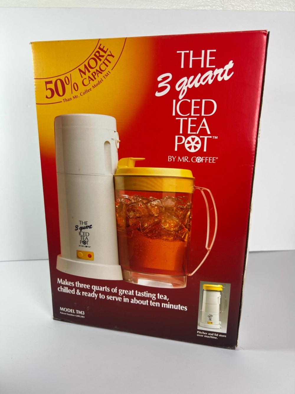 Vintage Mr Coffee Iced Tea Maker 3 Quart Yellow Pitcher New Open Box‎ 1996